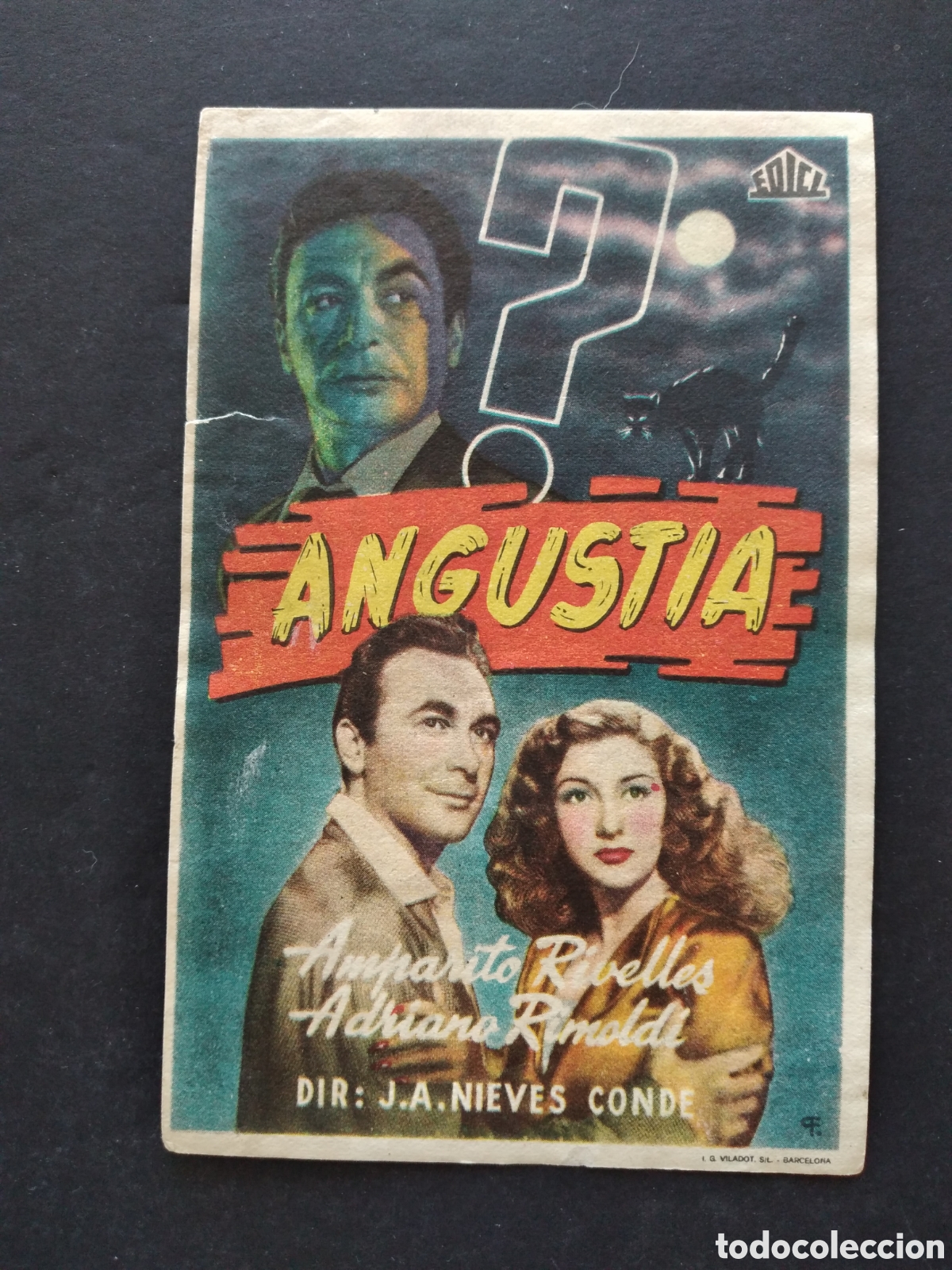 Cine: ANGUSTIA PROGRAMA DE MANO CON PUBLICIDAD CINEMA ROXY VALLADOLID - Foto 2