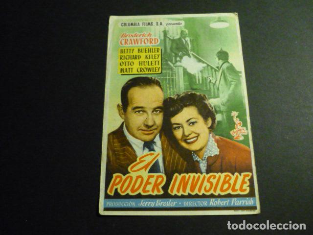 Cine: EL PODER INVISIBLE PROGRAMA DE MANO CON PUBLICIDAD TEATRO EMPERADOR LEON - Foto 1