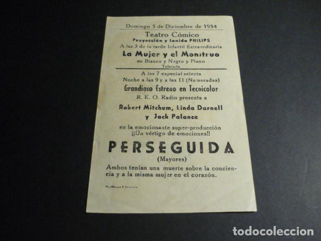 Cine: PERSEGUIDA PROGRAMA DE CINE CON PUBLICIDAD TEATRO COMICO LA LINEA DE LA CONCEPCION CADIZ - Foto 2