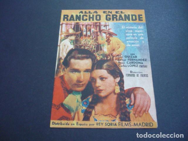 Cine: ALLA EN EL RANCHO GRANDE PROGRAMA DE CINE DOBLE SIN PUBLICIDAD - Foto 1