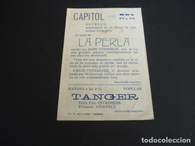 Cine: LA PERLA PROGRAMA DE CINE CON PUBLICIDAD CINE CAPITOL CACERES - Foto 2
