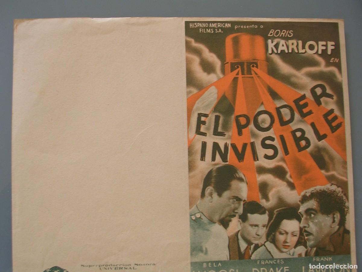 Cine: PROGRAMA DE CINE, EL PODER INVISIBLE, FOLLETO DE MANO - Foto 1