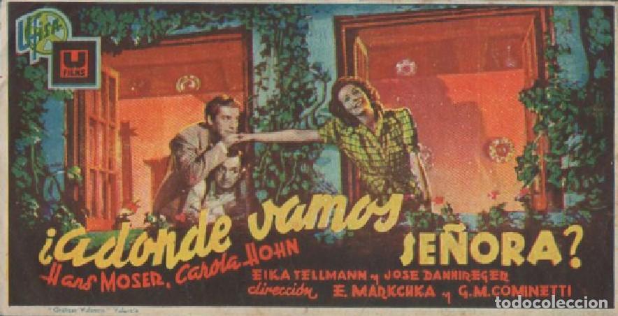 Cine: PROGRAMA DE CINE: &iquest;ADONDE VAMOS SE&Ntilde;ORA? PC-8404 - Foto 1