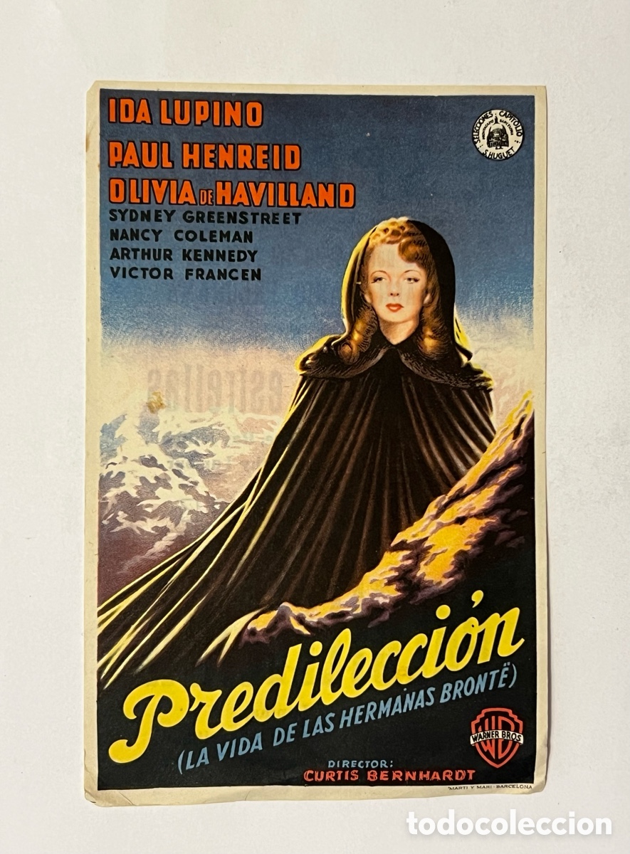 Folhetos de m&atilde;o de filmes antigos de cinema: CINE ESPA&Ntilde;OL VALENCIA. PREDILECCI&Oacute;N.., con IDA LUPINO, PAUL HENREID.. Drama (h.1946?)