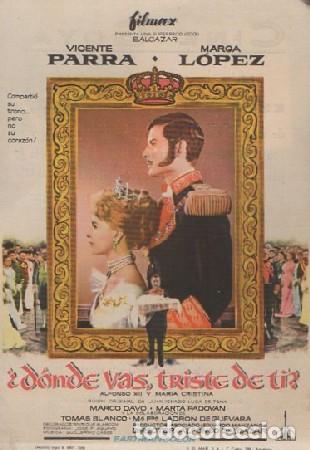 Cine: PROGRAMA DE CINE: &iquest;D&Oacute;NDE VAS TRISTE DE TI? PC-8430 - Foto 1