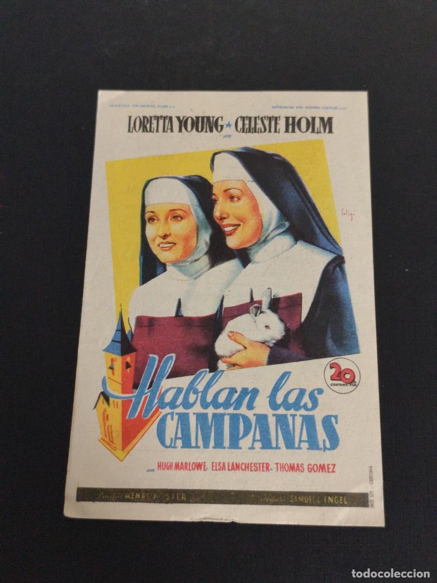 Folhetos de m&atilde;o de filmes antigos de cinema: Hablan las campanas con publicidad Cinema Recreo Tarrasa