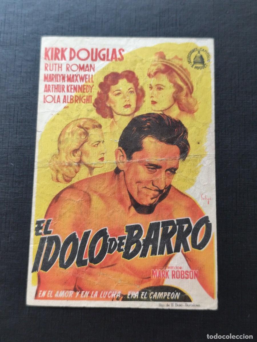 Folhetos de m&atilde;o de filmes antigos de cinema: El &iacute;dolo de barro con publicidad Ideal cine y Principal Cinema