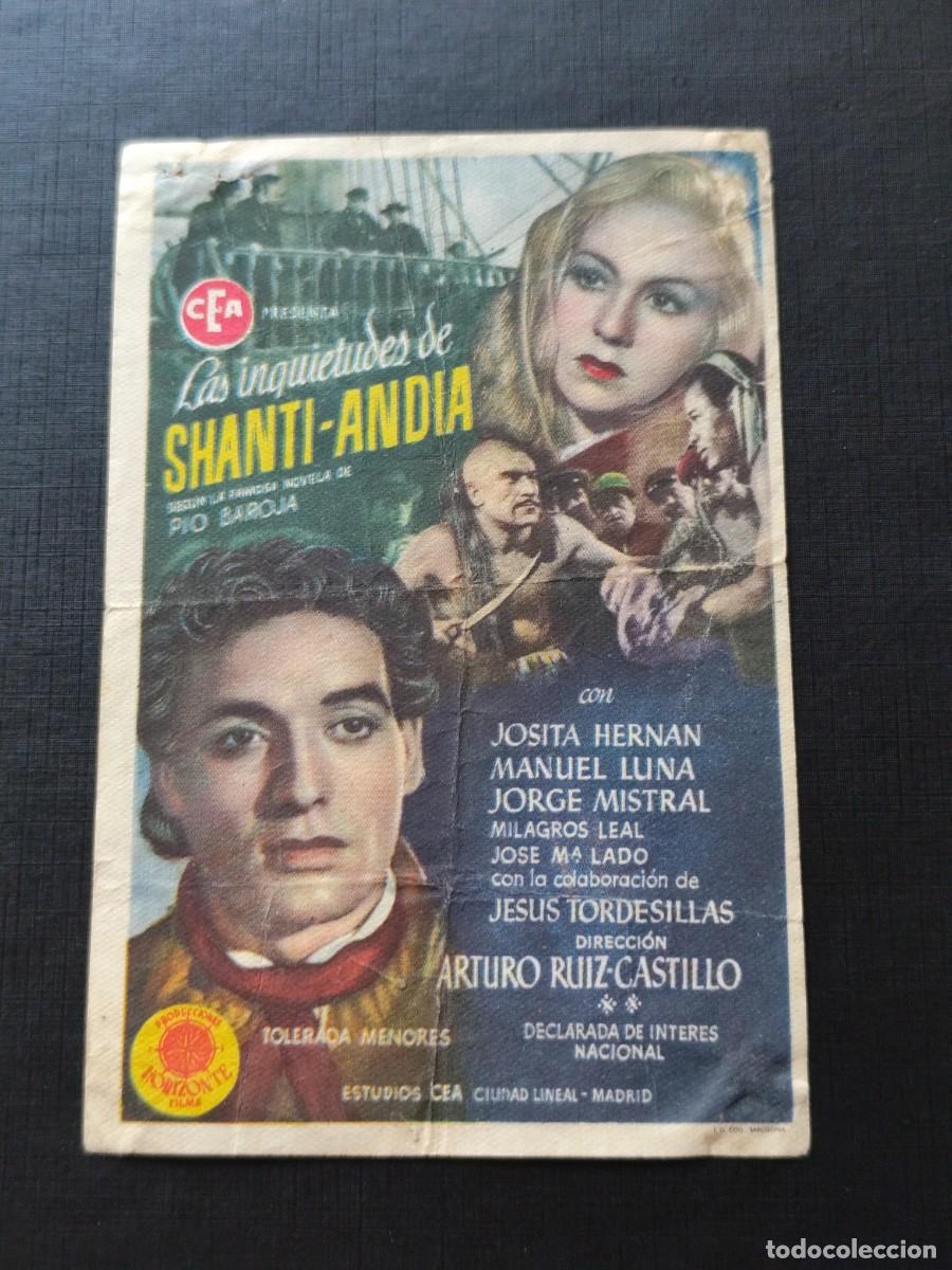 Folhetos de m&atilde;o de filmes antigos de cinema: Las inquietudes de Shanti-Andia S/P