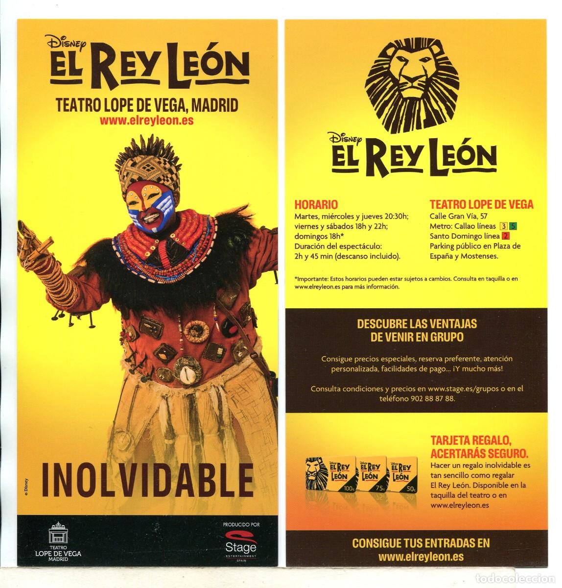 Cine: EL REY LE&Oacute;N. PROGRAMA DE TEATRO. - Foto 1