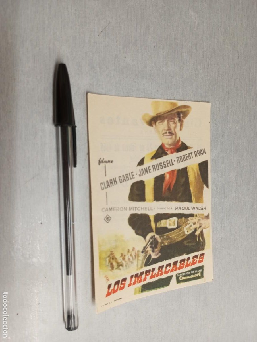 Kino: LOS IMPLACABLES / CLARK GABLE / PROGRAMA SENCILLO - PUBLICIDAD CINE CERVANTES VILLENA 1960