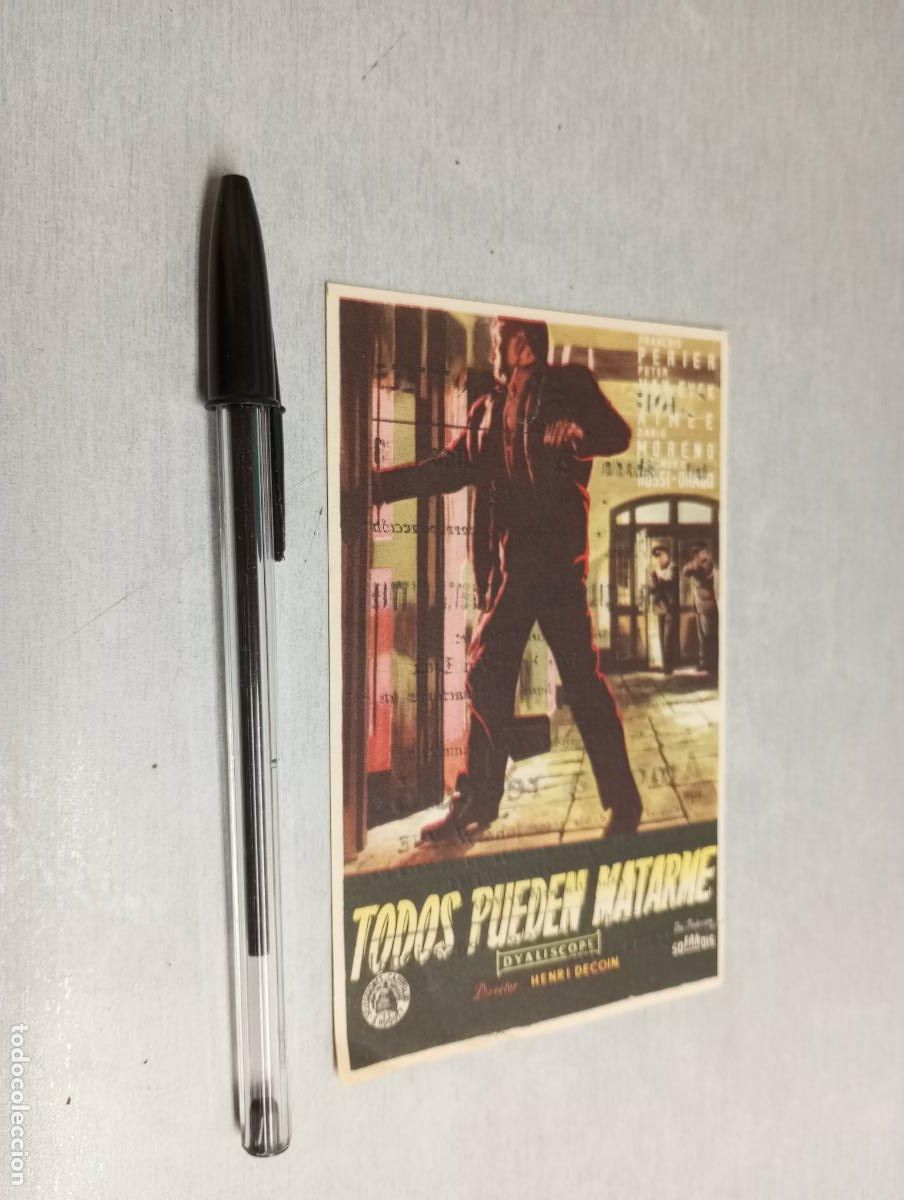 Kino: TODOS PUEDEN MATARME / PROGRAMA SENCILLO - PUBLICIDAD CINE CERVANTES VILLENA 1959