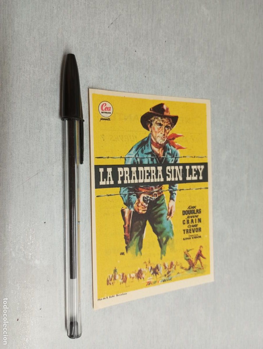 Kino: LA PRADERA SIN LEY / KIRK DOUGLAS / PROGRAMA SENCILLO - PUBLICIDAD CINE CERVANTES VILLENA 1960