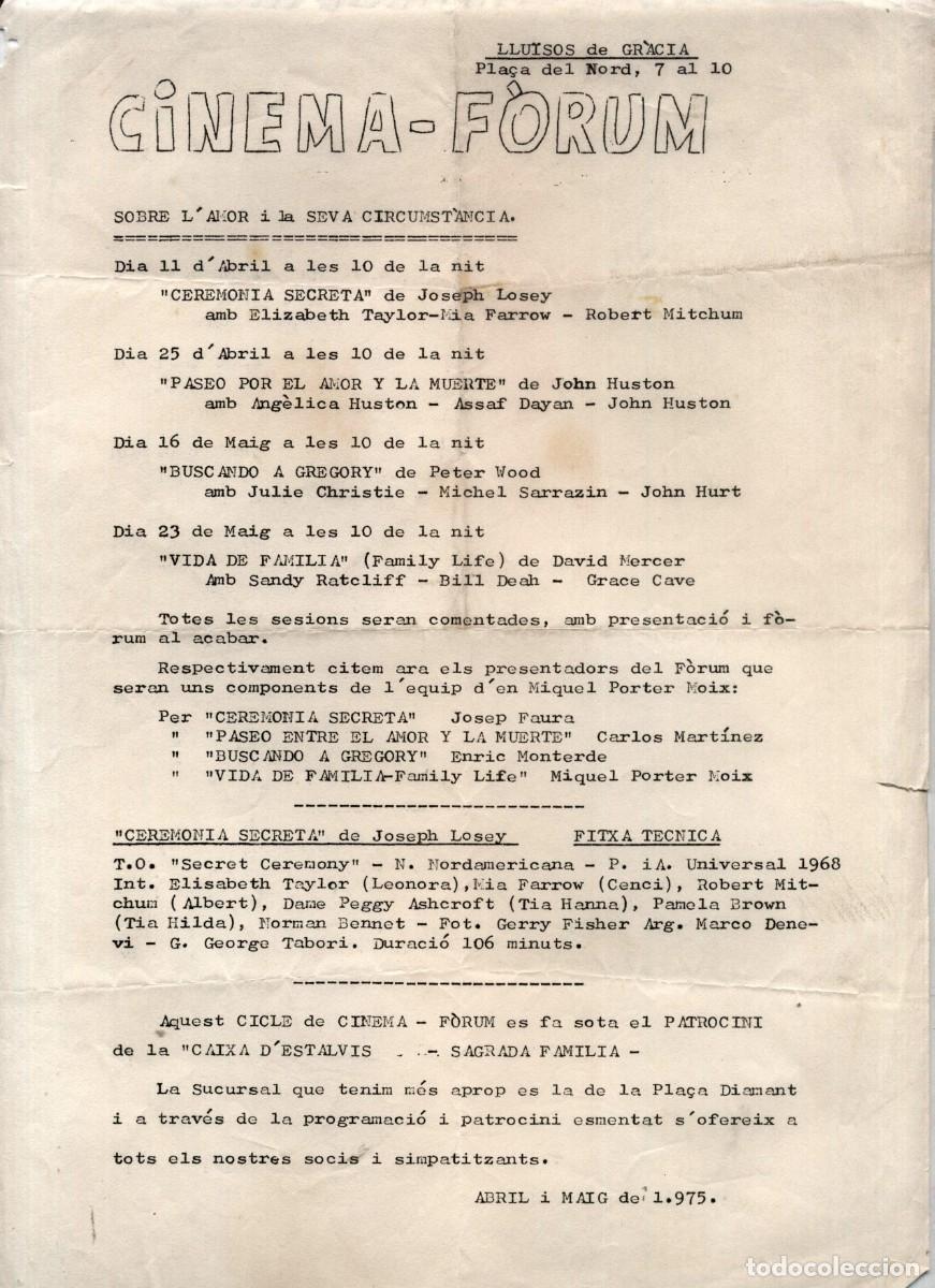 Cine: Programa Cinema-F&ograve;rum Llu&iuml;sos de Gr&agrave;cia 1975 - Foto 1