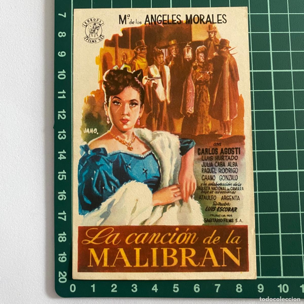 Cine: Programa de cine folleto de mano pelicula La cancion de la Malibran - Foto 1