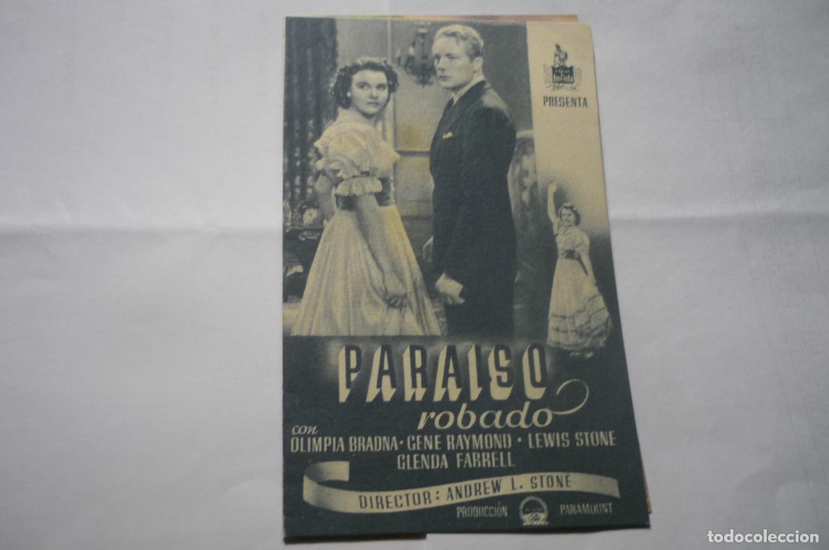 Cine: programa doble paraiso robado lewis stone.- sello cine