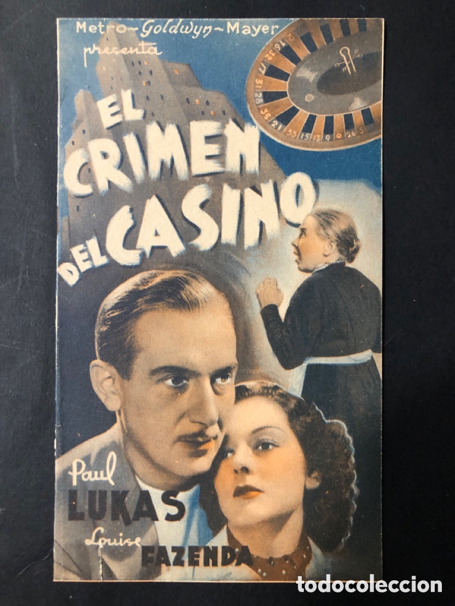 Cine: Programa el crimen del casino paul lukas con publicidad cine numancia A11