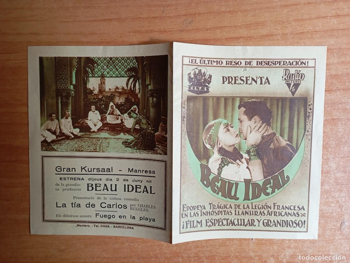  Flyers Publicitaires de films Anciens: AL3B-PROGRAMA DE CINE DE LA PELICULA--- BEAU IDEAL