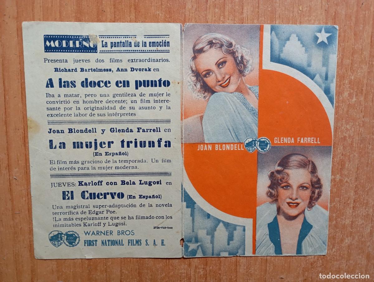 Cine: AL3B-PROGRAMA DE CINE DE LA PELICULA--- LA MUJER TRIUNFA - Foto 1