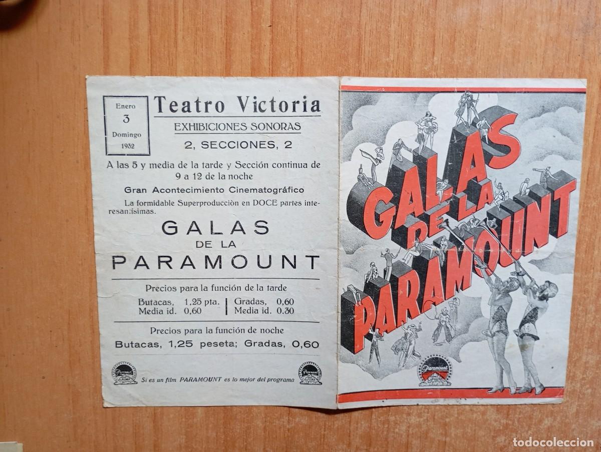  Flyers Publicitaires de films Anciens: AL3B-PROGRAMA DE CINE DE LA PELICULA--- GALAS DE LA PARAMOUNT ct