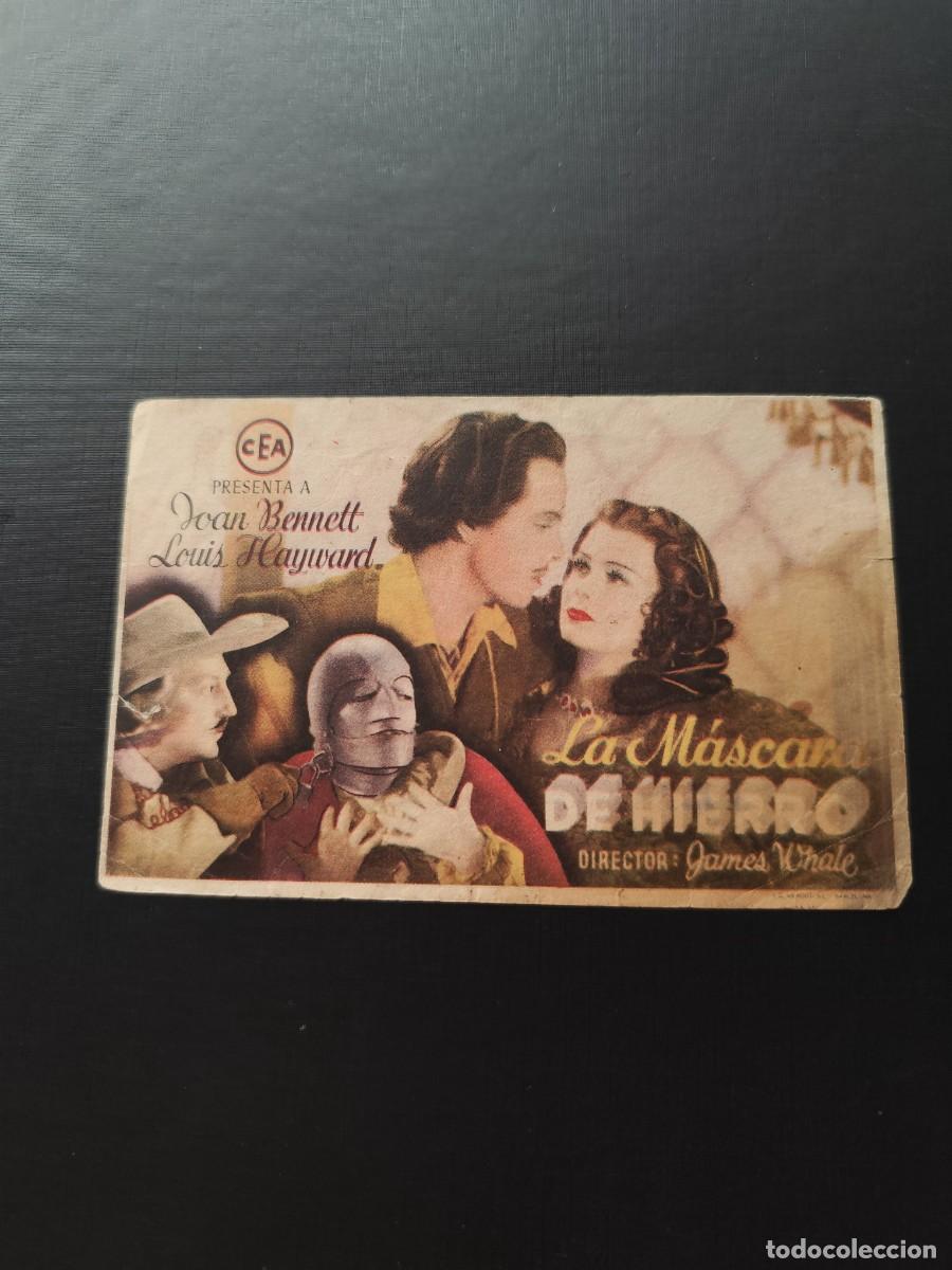  Flyers Publicitaires de films Anciens: La mascara de hierro con publicidad Teatro Llorens