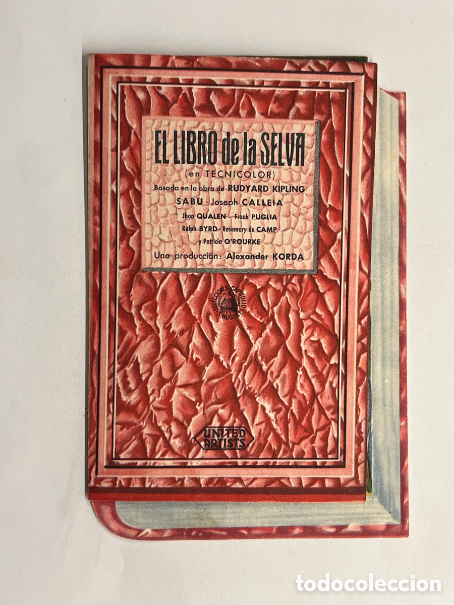 Cine: VALENCIA CINE L&Iacute;RICO. EL LIBRO DE LA SELVA. Programa Troquelado (a.1944)