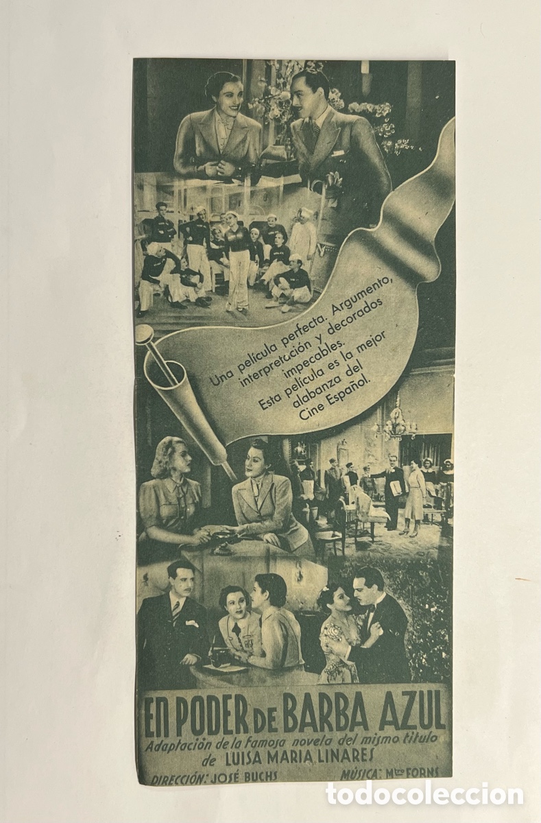 Cine: EN PODER DE BARBA AZUL. Programa doble, con Mary Delgado, Eva Arion.. (h.1940?) - Foto 2