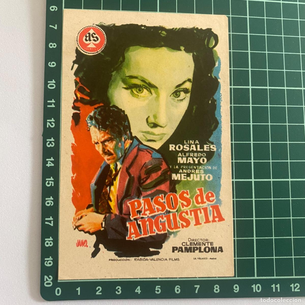 Cine: folleto de mano programa de cine pelicula pasos de angustia - Foto 1