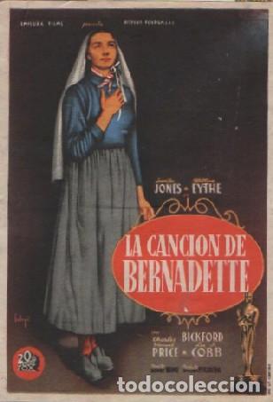 Cine: PROGRAMA DE CINE: LA CANCI&Oacute;N DE BERNADETTE PC-8581 - Foto 1