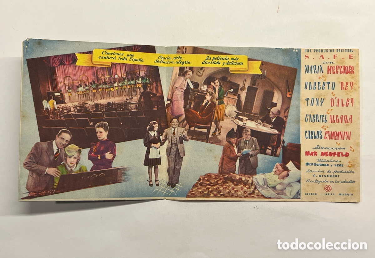 Cine: MADRID DE MIS SUE&Ntilde;OS, Programa doble con Mar&iacute;a Mercader, Roberto Rey, COMEDIA (a.1942) - Foto 2