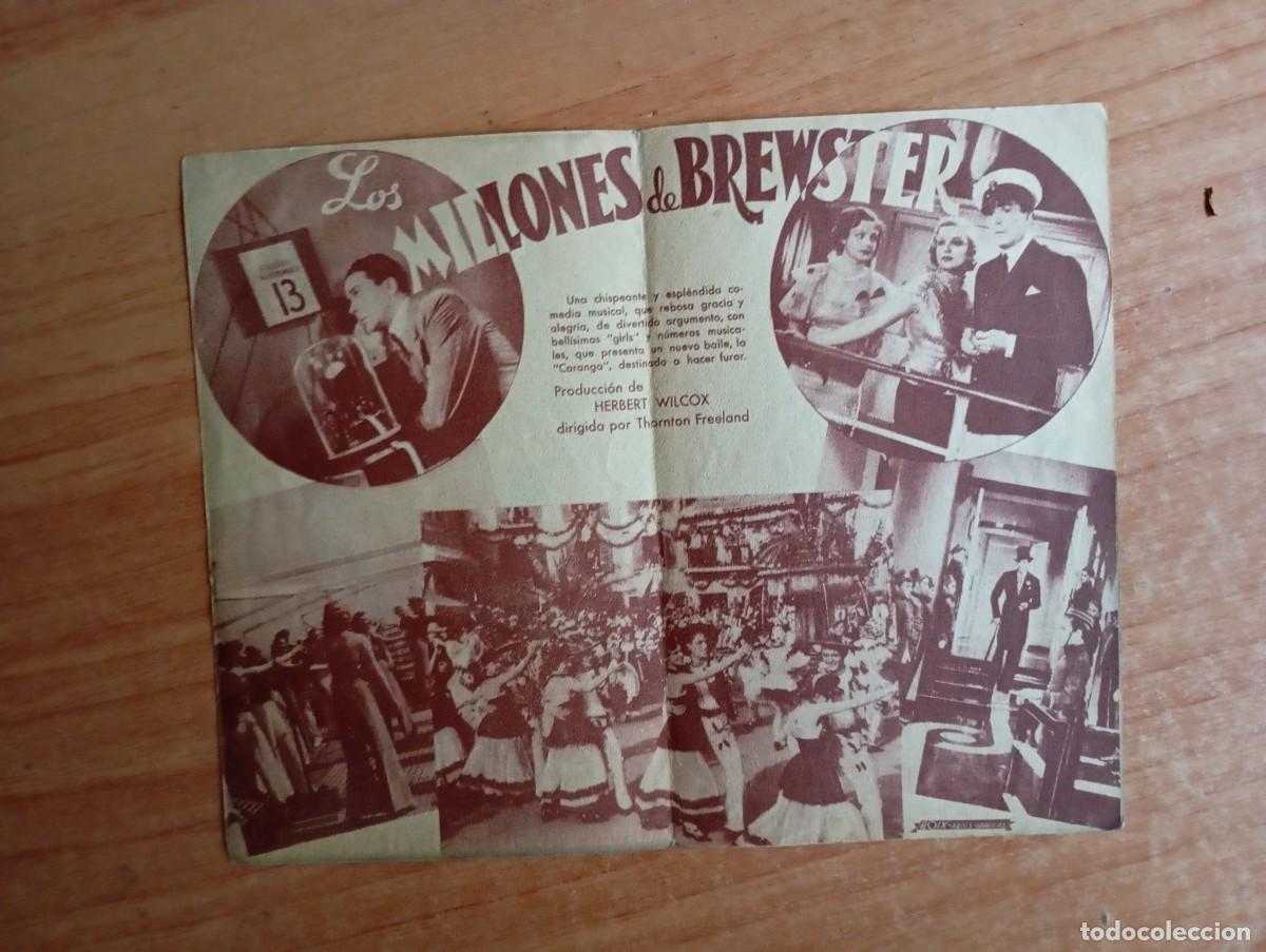 Cine: UNI-2-PROGRAMA DE CINE DE LA PELICULA--- LOS MILLONES DE BREWSTER - Foto 2