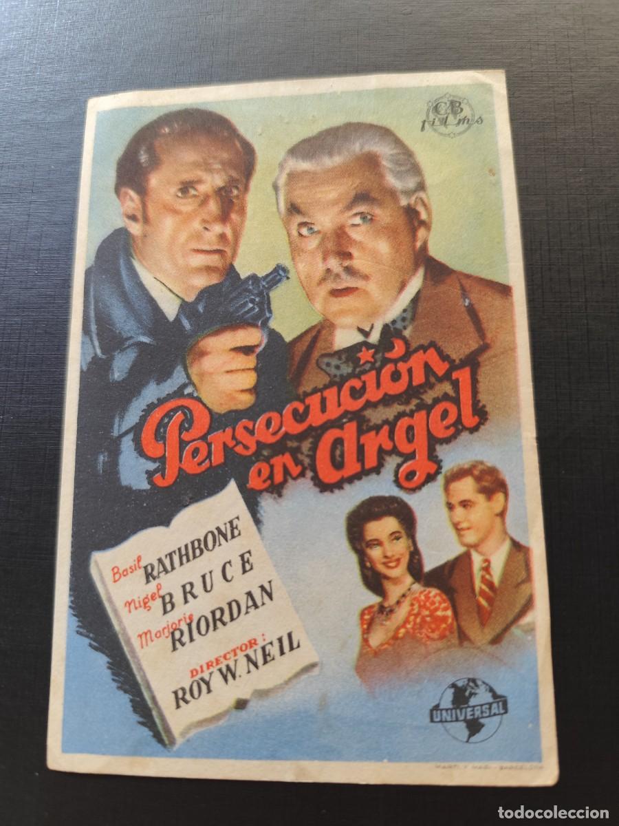 Folhetos de m&atilde;o de filmes antigos de cinema: Persecuci&oacute;n en Argel sin publicidad