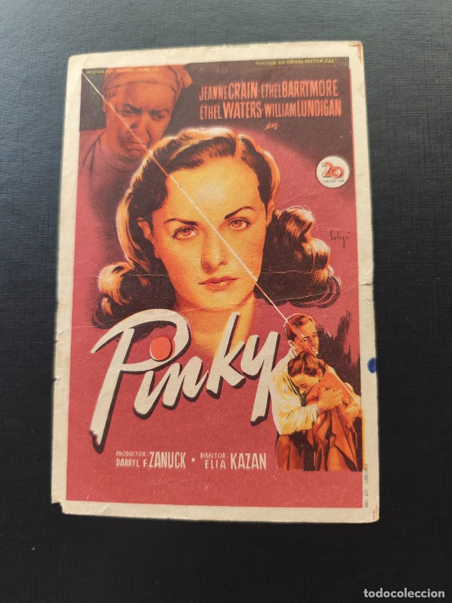 Folhetos de m&atilde;o de filmes antigos de cinema: Pinky con publicidad Cine Alameda M&aacute;laga