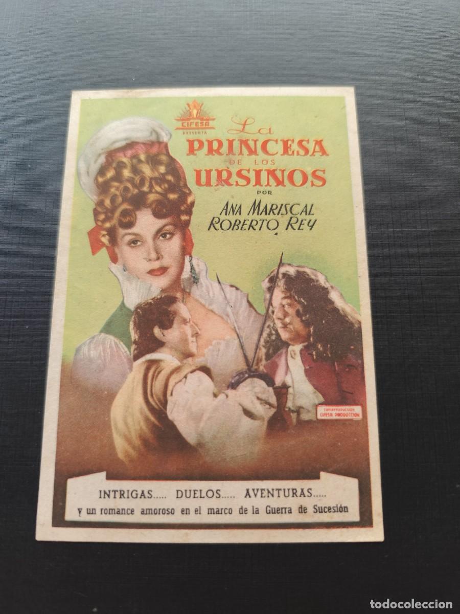 Folhetos de m&atilde;o de filmes antigos de cinema: La princesa de los Ursunos sin publicidad