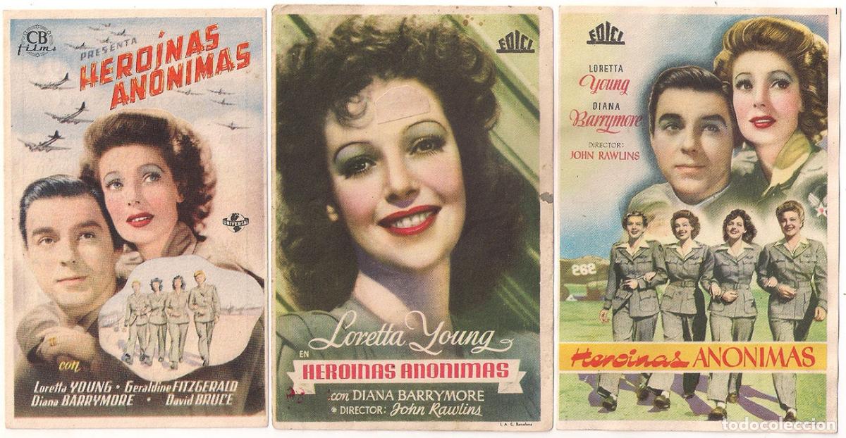 Cine: RS12D HEROINAS ANONIMAS LORETTA YOUNG 3 PROGRAMAS ORIGINALES ESPA&Ntilde;OLES - Foto 1