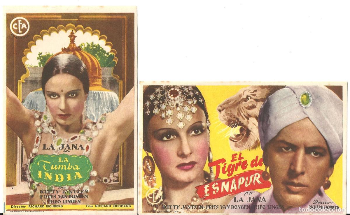  Flyers Publicitaires de films Anciens: VN88D EL TIGRE DE ESNAPUR / LA TUMBA INDIA COLECCION DE 2 PROGRAMAS ORIGINALES ESPA&Ntilde;OLES