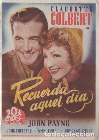 Cine: PROGRAMA DE CINE: RECUERDA AQUEL D&Iacute;A PC-8705 - Foto 1