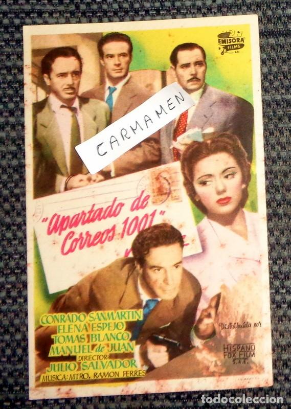  Foglietti di film di film antichi di cinema: ANTIGUO PROGRAMA MANO CINE CARTEL PEL&Iacute;CULA. APARTADO DE CORREOS 1001. ELENA ESPEJO. SIN PUBLICIDAD