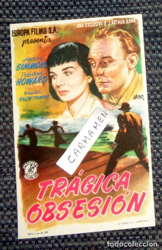  Foglietti di film di film antichi di cinema: ANTIGUO PROGRAMA MANO CINE CARTEL PEL&Iacute;CULA. TR&Aacute;GICA OBSESI&Oacute;N. RALPH THOMAS. SIN PUBLICIDAD