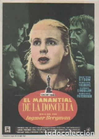 Cine: PROGRAMA DE CINE: EL MANANTIAL DE LA DONCELLA PC-8718 - Foto 1