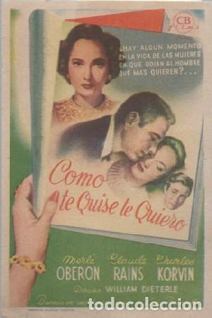 Cine: PROGRAMA DE CINE: COMO TE QUISE TE QUIERO PC-8736 - Foto 1