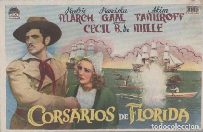 Cine: PROGRAMA DE CINE: CORSARIOS DE FLORIDA PC-8781 - Foto 1