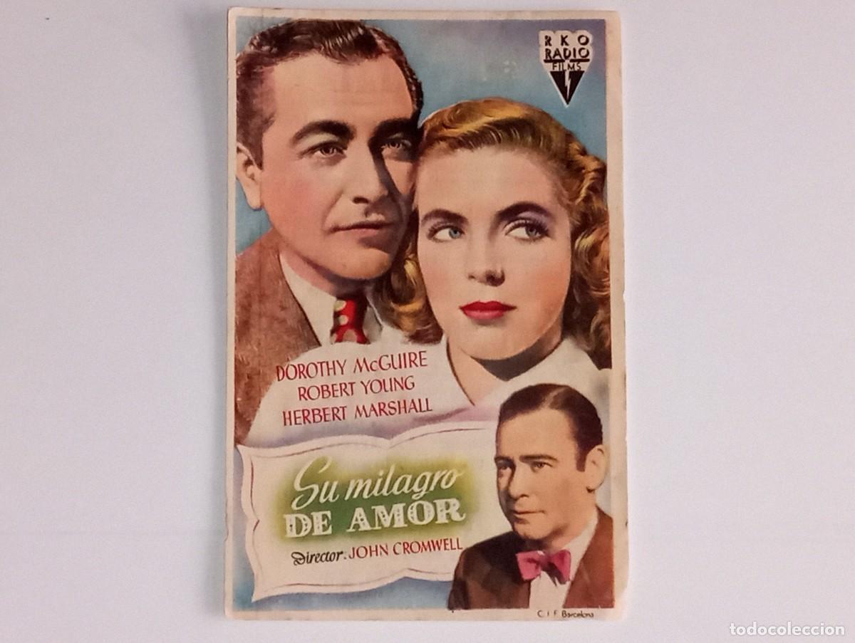 Kino: ANTIGUO PROGRAMA DE CINE SU MILAGRO DE AMOR CINE IMPERIAL VALENCIA A&Ntilde;O 1949