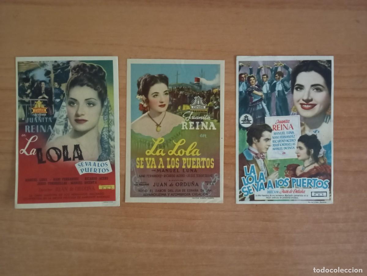 Folhetos de m&atilde;o de filmes antigos de cinema: UNI-2-PROGRAMA DE CINE DE LA PELICULA--- LA LOLA SE VA A LOS PUERTOS