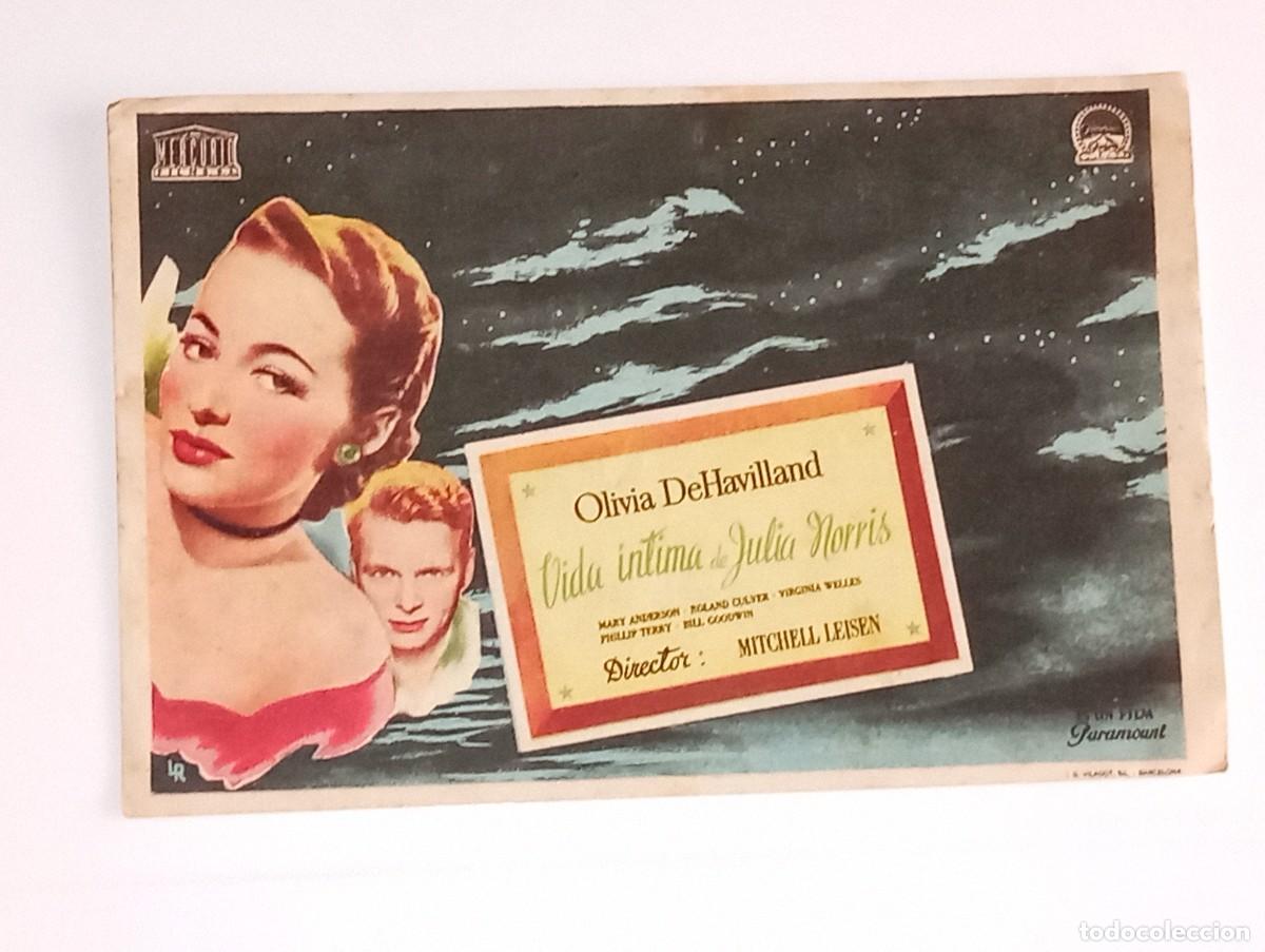 Kino: ANTIGUO PROGRAMA DE CINE VIDA INTIMA DE JULIA MORRIS CINE BENLLIURE VALENCIA A&Ntilde;O 1948