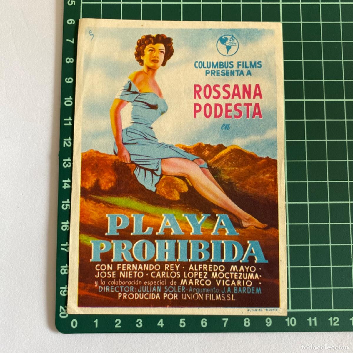Cine: folleto de mano programa de cine pelicula Playa Prohibida - Foto 1