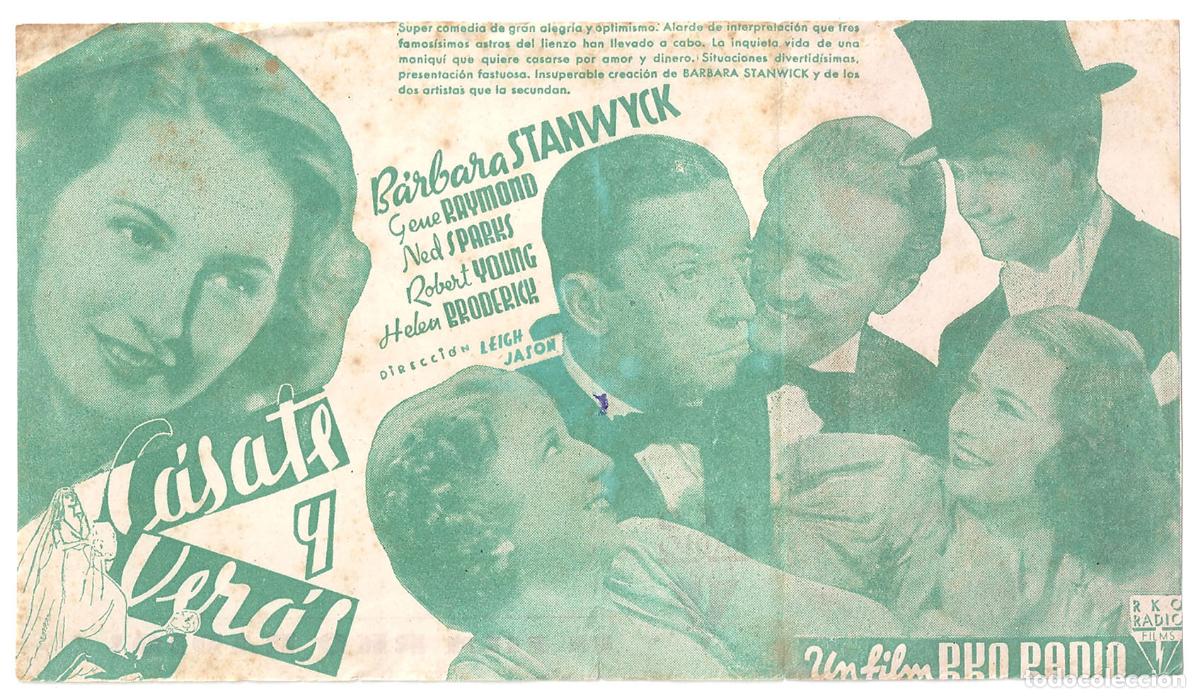 Cine: PTCC 193 CASATE Y VERAS PROGRAMA DOBLE RKO BARBARA STANWYCK - Foto 1
