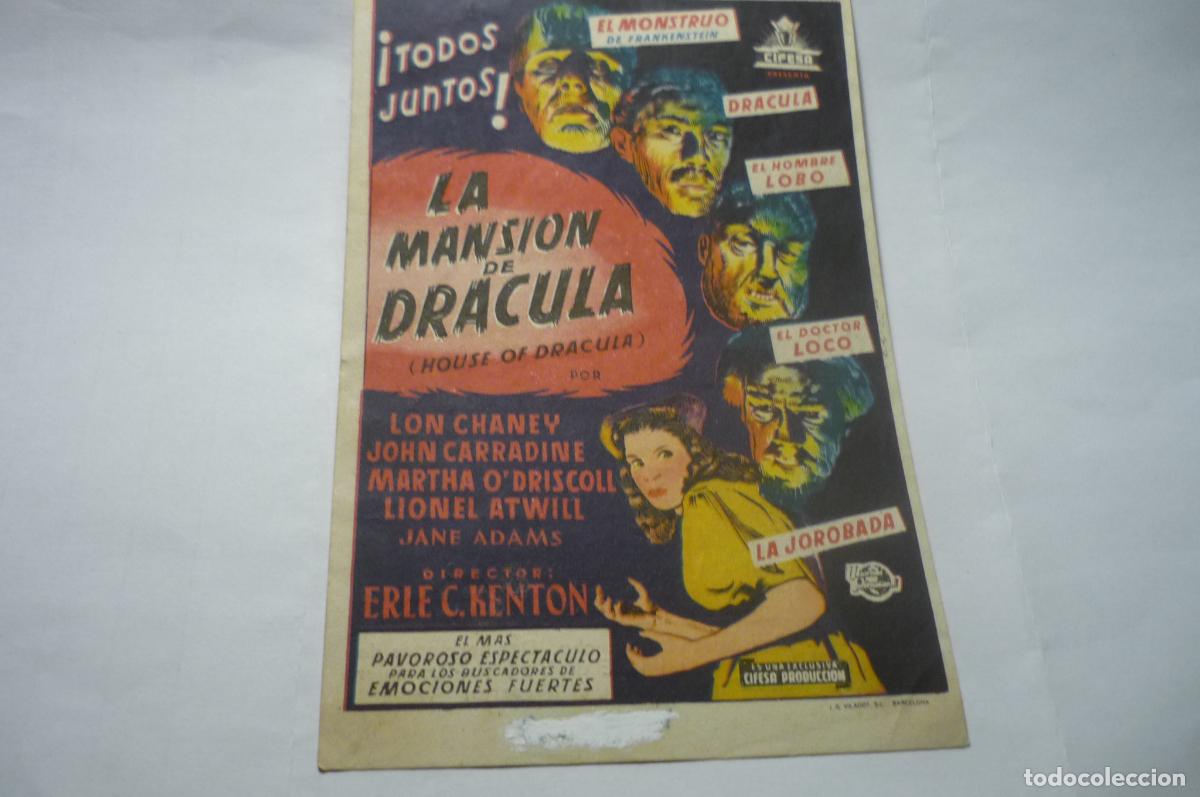 Cine: programa la mansion de dracula.-lon chaney publicidad - Foto 1