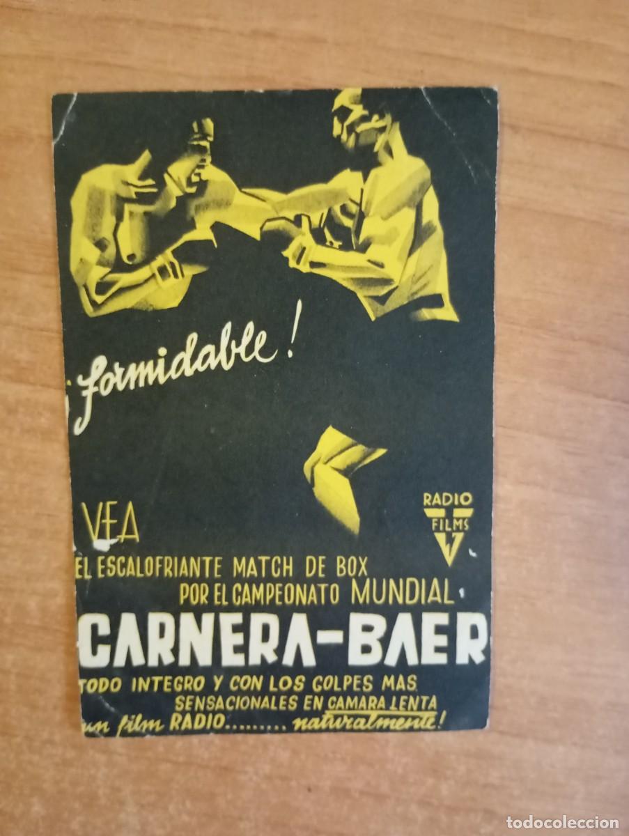 Cine: UNI.2-PROGRAMA DE CINE DE LA PELICULA--- CARNERA - BAER - Foto 1