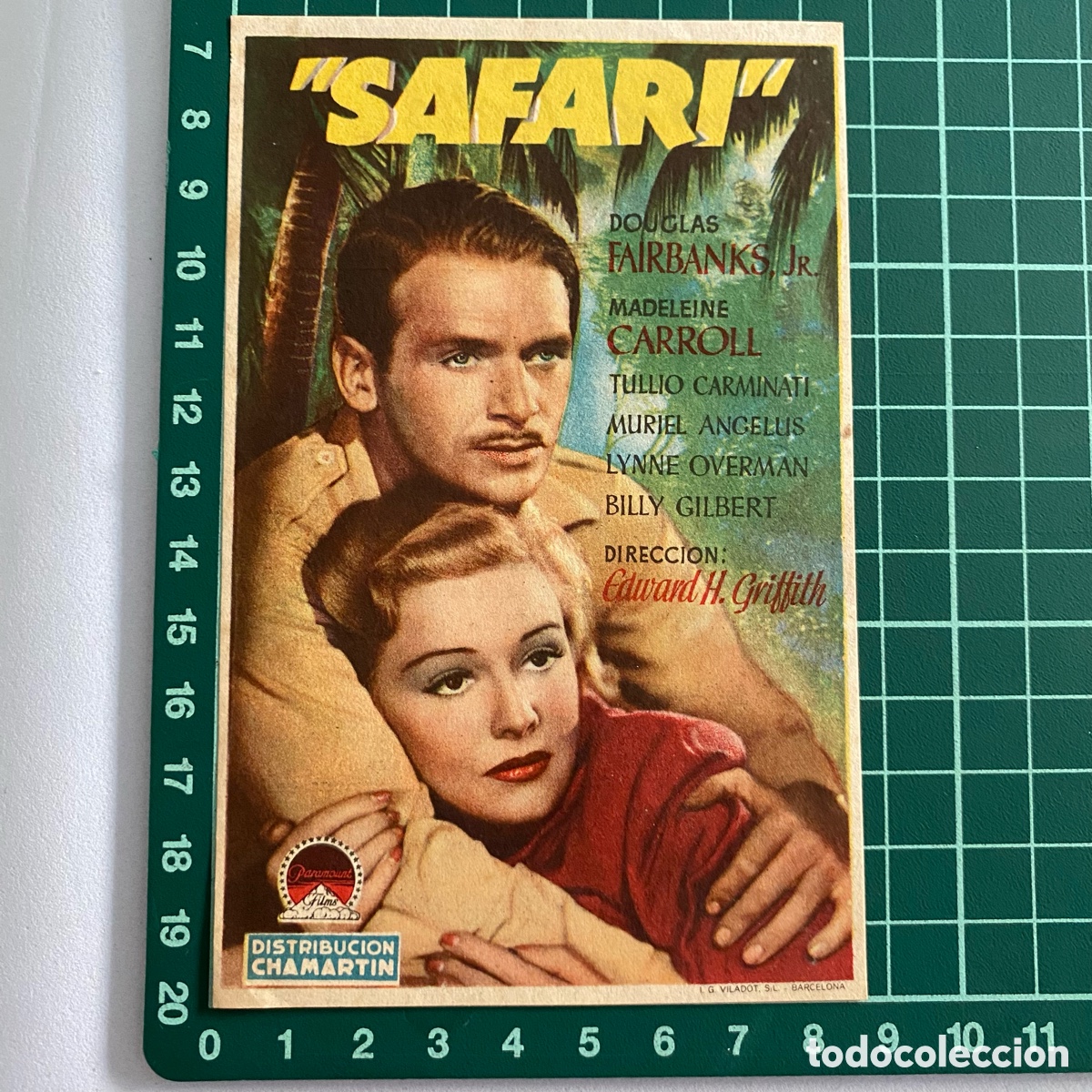 Cine: folleto de mano programa de cine pelicula Safari 1946 Cinema Rialto