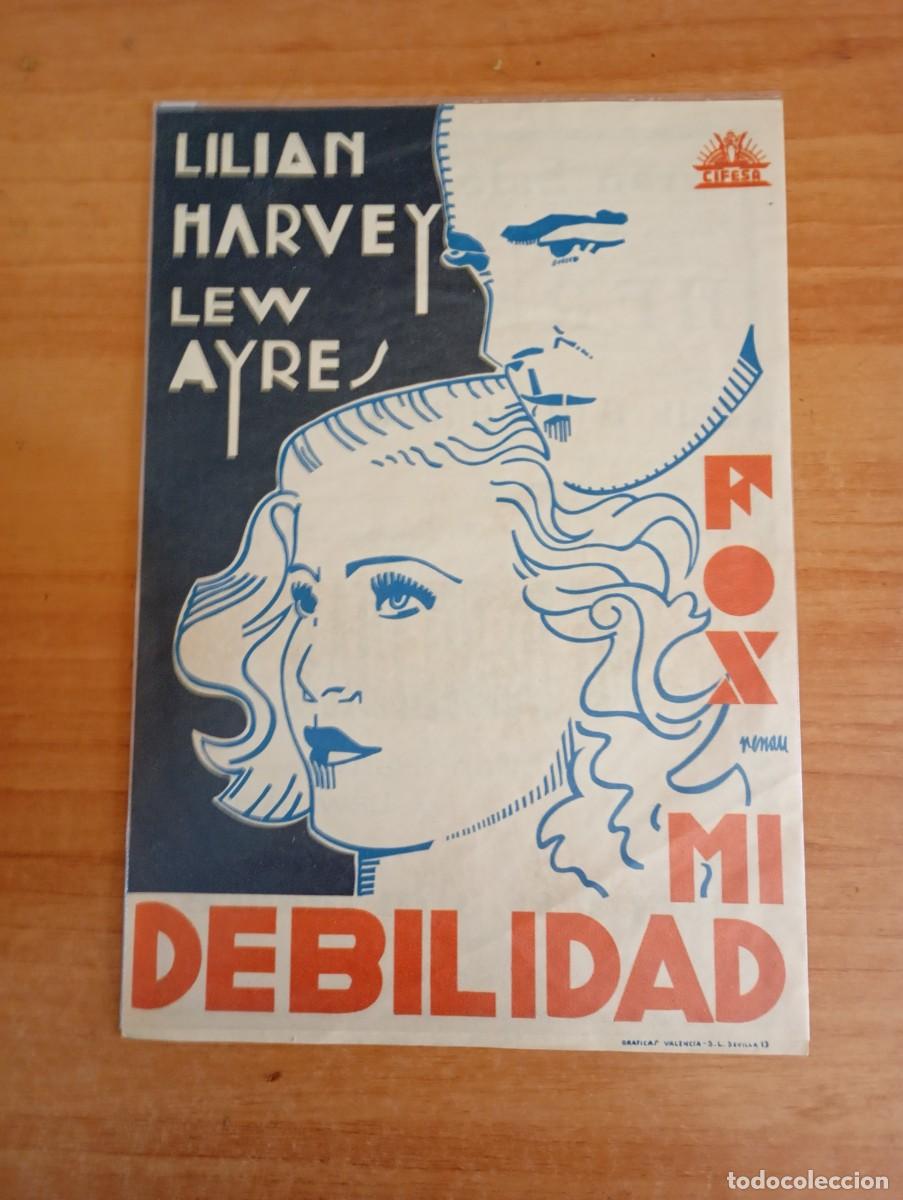 Cine: ALB4-PROGRAMA DE CINE DE LA PELICULA-- MI DEBILIDAD - Foto 1